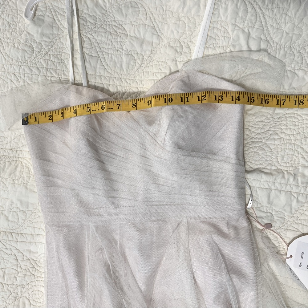 A-line Off-Shoulder Wtoo by Watters Moore Dress Gown Ivory Blush Size S 2/4 - Picture 13 of 15